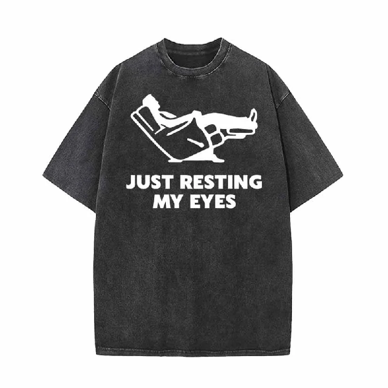 Just Resting My Eyes Vintage Washed T-shirt-- Sequined Glittery Shiny