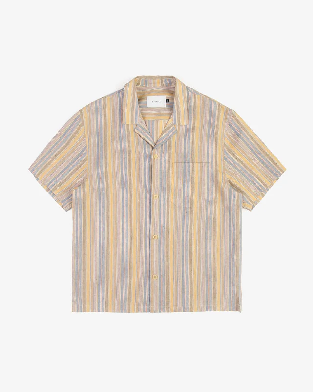 Bowling Shirt Leinen Mix - Gestreift-- Layered Multi-layer Single Layer