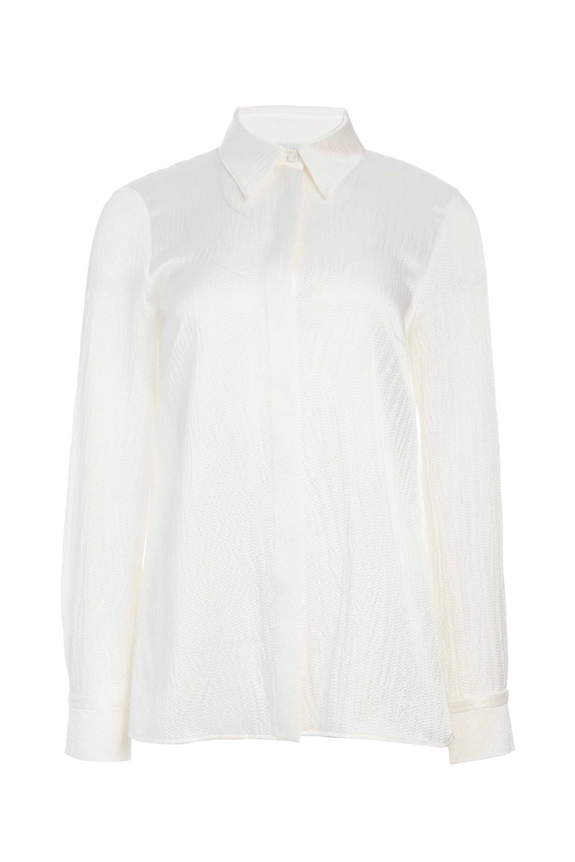 Cruz Shirt in Ivory Silk-- Plaid T-Shirt Polka Dot Checkered