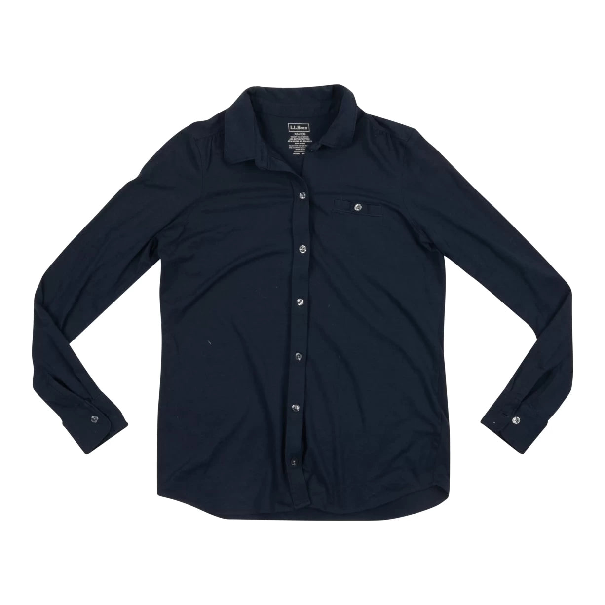 L.L. Bean Long-Sleeve Button-Up Shirt - Women's-- Fitted T-Shirt Seamless Stretchy