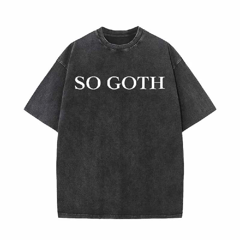 Vintage Washed So Goth Short Sleeve T-shirt-- Rayon Velvet Corduroy