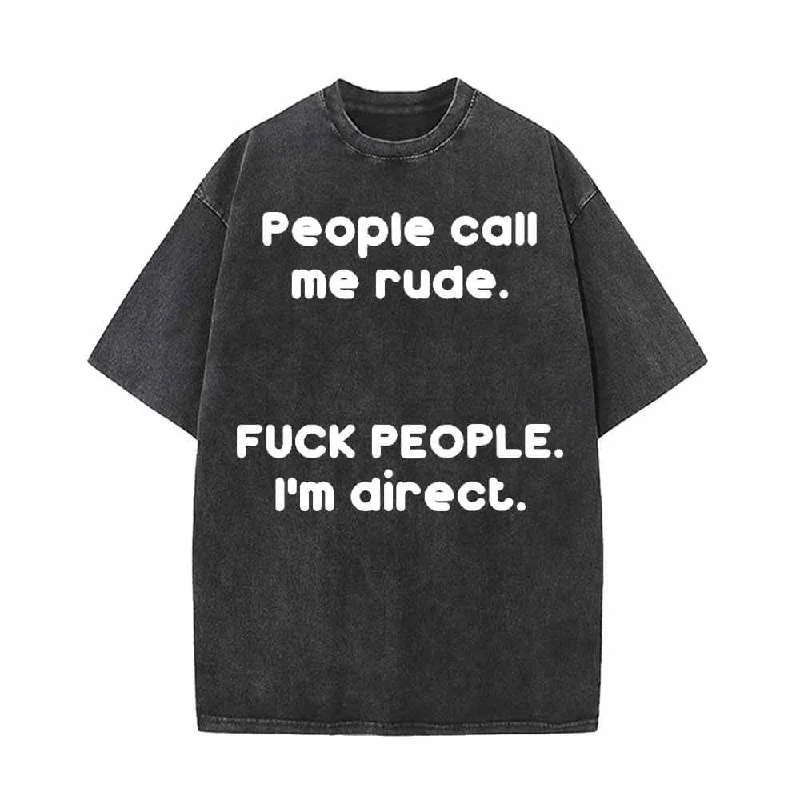 People Call Me Rude Vintage Washed T-shirt-- Houndstooth Herringbone Solid