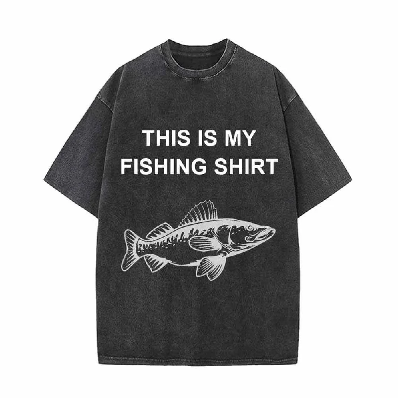 This Is My Fishing Vintage Washed T-shirt-- Lace Blend Ribbed Blend Corduroy Blend