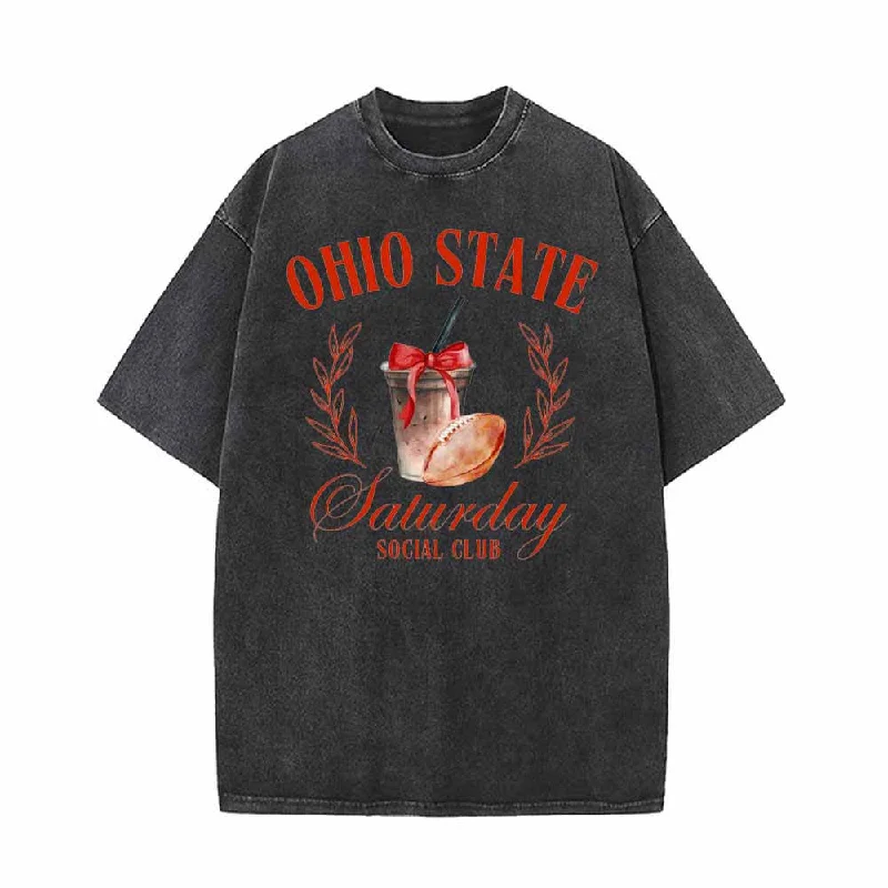 Ohio State Saturday Social Club T-shirt-- Mesh Fabric Canvas Fabric Denim Fabric