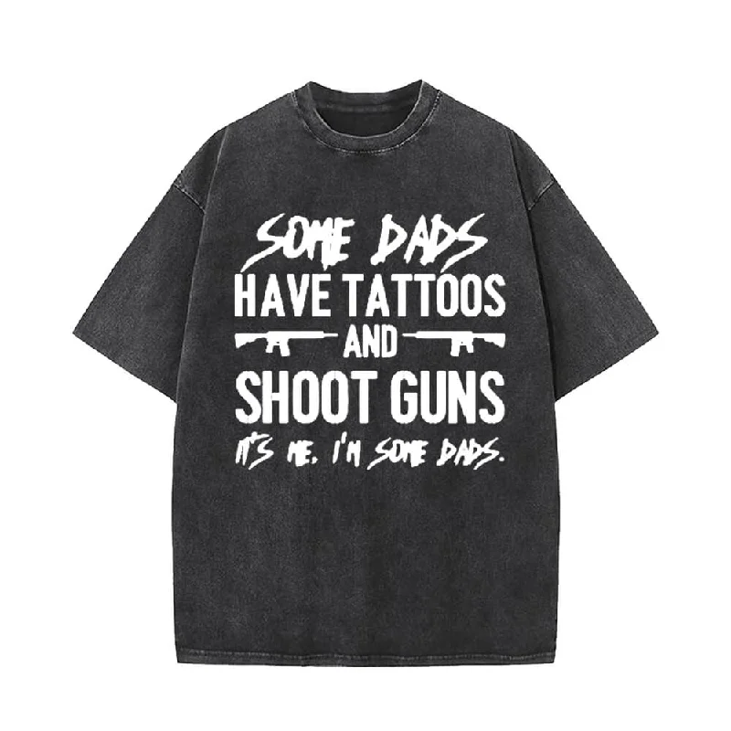 Some Dads Have Tattoos Short Sleeve T-shirt-- Chenille Brocade Lace