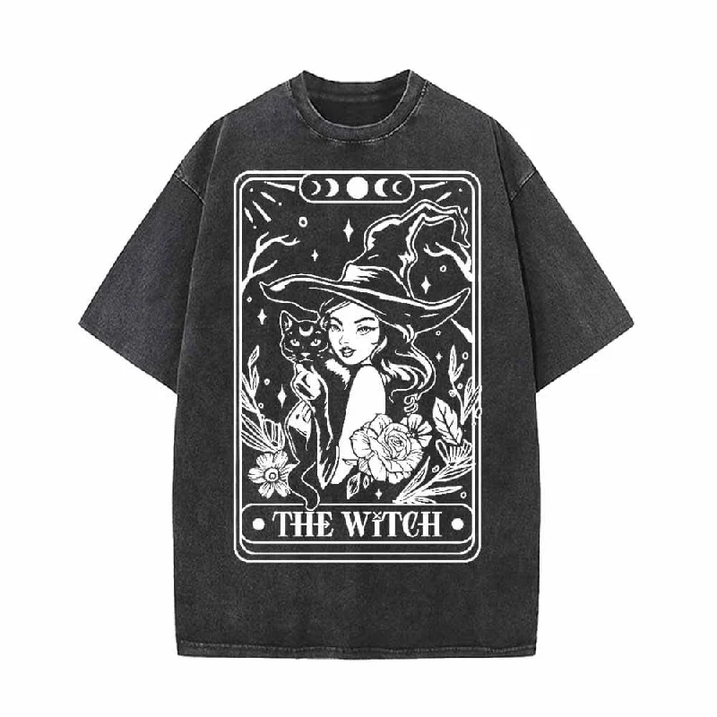 The Witch Tarot Card Vintage Washed T-shirt-- Modern Contemporary Chic