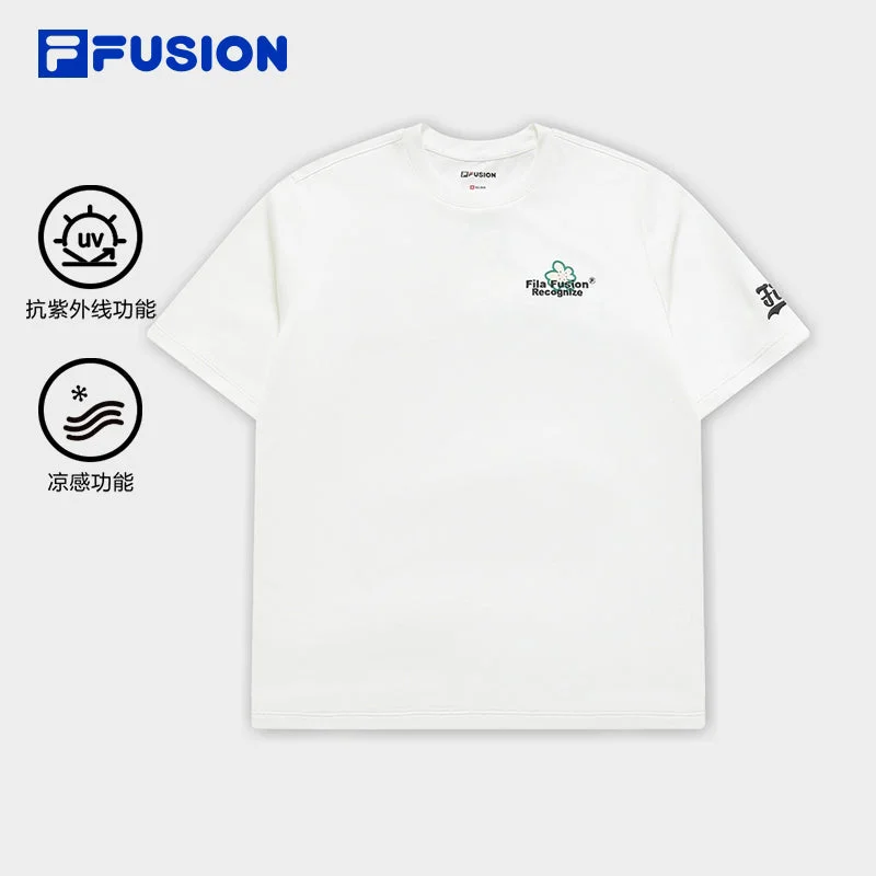FILA FUSION INLINE CULTURE Women Short Sleeve T-shirt in White-- Thin T-Shirt Open Front Quick Dry FILA FUSION INLINE CULTURE Women Short Sleeve T-shirt in White-- Thin T-Shirt Open Front Quick Dry