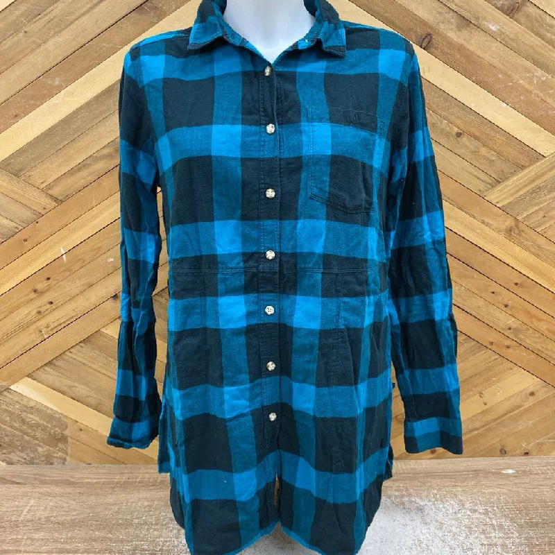 Mountain Hardwear - Women's Flannel Shirt: Teal/Black-women-MD-- Layered Multi-layer Single Layer Mountain Hardwear - Women's Flannel Shirt: Teal/Black-women-MD-- Layered Multi-layer Single Layer