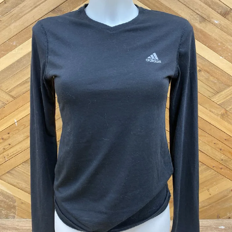 Adidas - Longsleeve T-shirt : Black-women-SM-- Fitted T-Shirt Seamless Stretchy