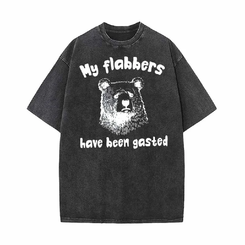My Flabbers Have Been Gasted Bear Vintage Washed T-shirt-- Chenille Fabric Brocade Fabric Lace Fabric