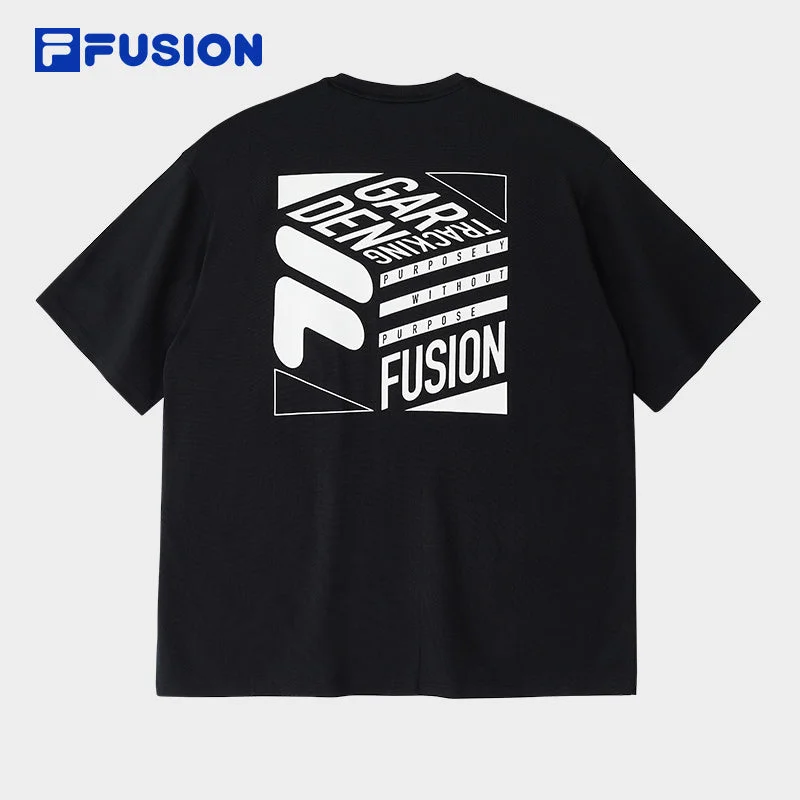 FILA FUSION INLINE QR Unisex Short Sleeve T-shirt (White / Black / Light Brown)-- Anti-Shrink Durable Soft FILA FUSION INLINE QR Unisex Short Sleeve T-shirt (White / Black / Light Brown)-- Anti-Shrink Durable Soft