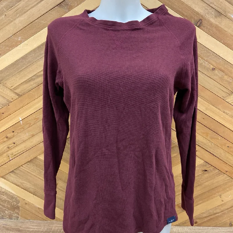 L.L. Bean - Women's Long Sleeve Shirt: Red-women-MD-- Elasticated Padded Insulated