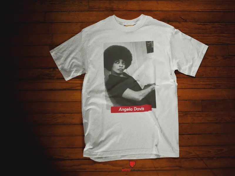 BH - Angela Davis - Activist - Black History Shirt-- Zippered Buttoned Snapped