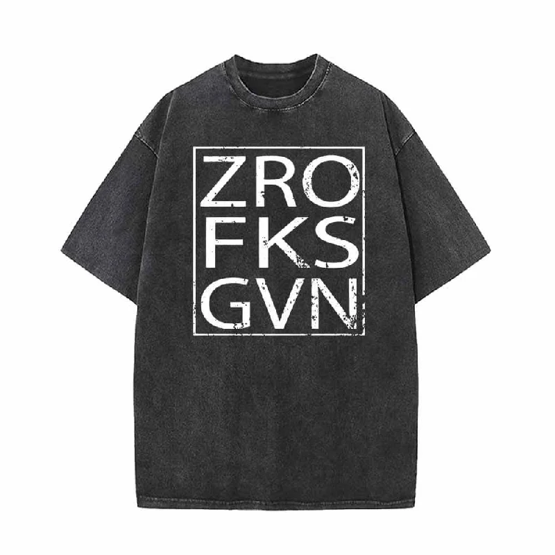 Square Frame English Letters Vintage Washed T-shirt-- Terry Blend Velvet Blend Canvas Blend