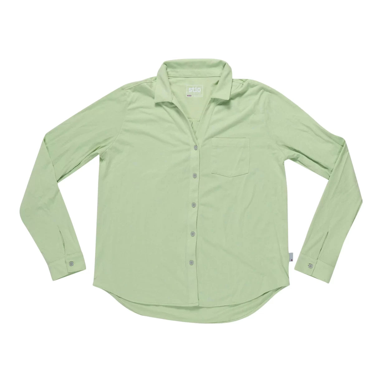Stio Jersey Button Down Shirt - Women's-- Welt Pockets Slit Pockets Flap Pockets
