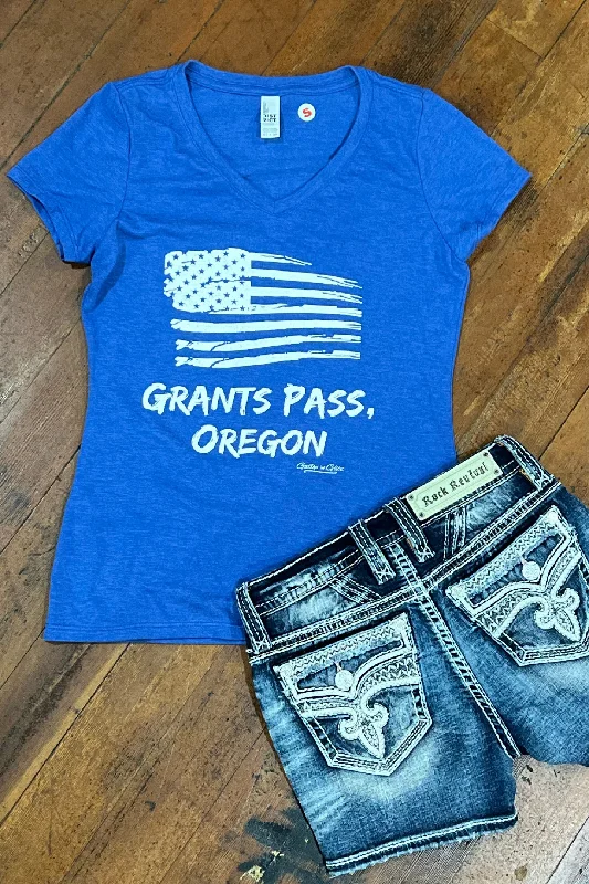 Women's Grants Pass T-Shirt-- Spandex Blend Rayon Blend Denim Blend