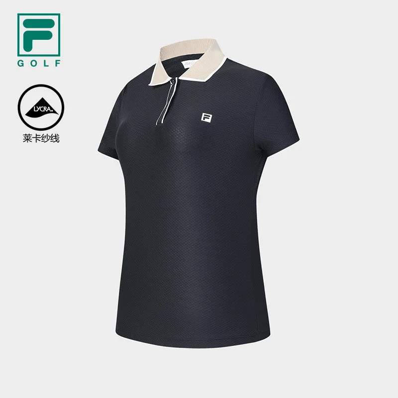 FILA CORE ATHLETICS GOLF SLOPS TO FIELD Women Polo T-shirt (Navy)-- Fitted T-Shirt Seamless Stretchy FILA CORE ATHLETICS GOLF SLOPS TO FIELD Women Polo T-shirt (Navy)-- Fitted T-Shirt Seamless Stretchy