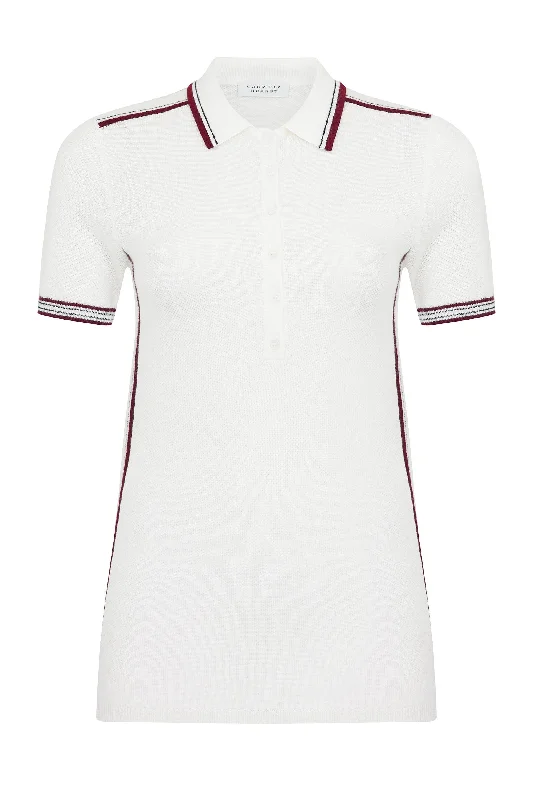 Duke Polo T-Shirt in Cashmere-- Striped Floral Plaid