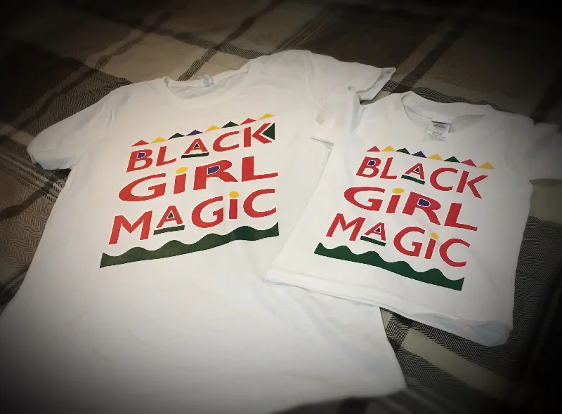 BLM - Black Girl Magic 90's Edition Shirt - White Edition-- Polka Dot Checkered Tartan BLM - Black Girl Magic 90's Edition Shirt - White Edition-- Polka Dot Checkered Tartan