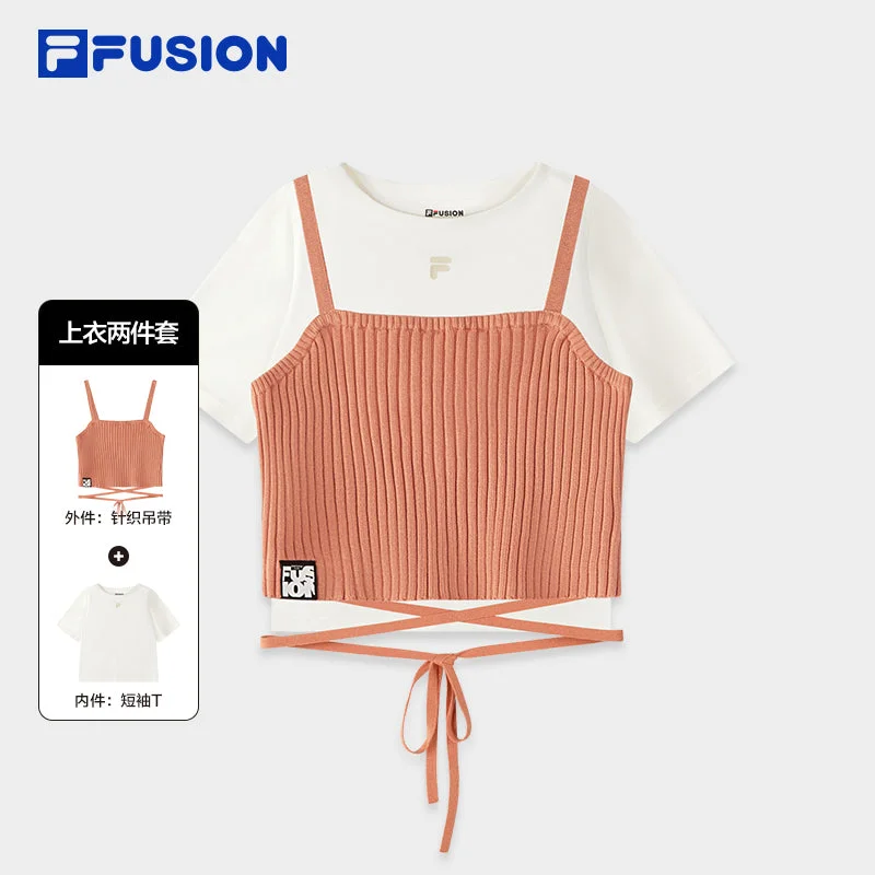 FILA FUSION INLINE WORKWEAR STREET SURFER Women Short Sleeve T-shirt (White / Black)-- Hooded Caped Shawl Collar FILA FUSION INLINE WORKWEAR STREET SURFER Women Short Sleeve T-shirt (White / Black)-- Hooded Caped Shawl Collar