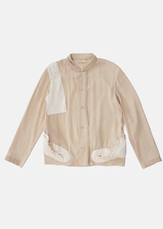 Beige Shirt-- Front Pockets Side Pockets Patch Pockets
