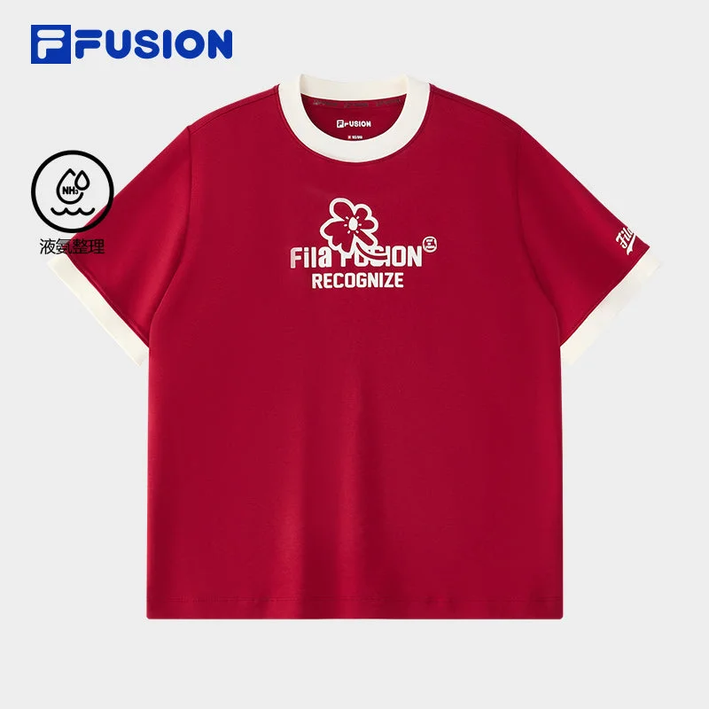 FILA FUSION INLINE CULTURE 2 CAMPUS RHAPSODY Women Short Sleeve T-shirt (White / Red/ Navy)-- Knit Fabric Woven Fabric Fleece Fabric FILA FUSION INLINE CULTURE 2 CAMPUS RHAPSODY Women Short Sleeve T-shirt (White / Red/ Navy)-- Knit Fabric Woven Fabric Fleece Fabric