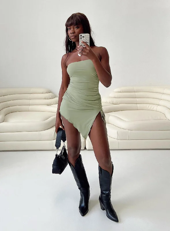 Caprani Mini Dress Sage Tunics Sophisticated sleek