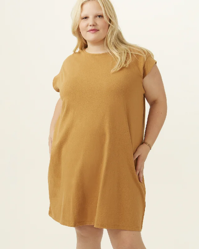 Tee Shirt Mini Dress | Brown Comfortable Casual Mini Dress