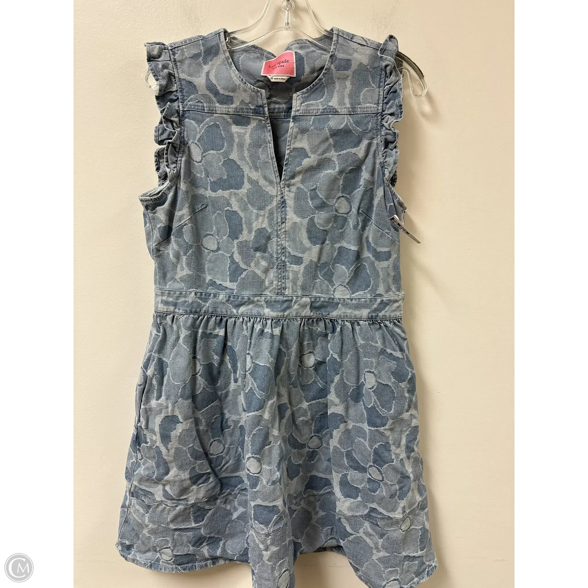 Dress Designer By Kate Spade In Blue Denim, Size: M empire Waist empire