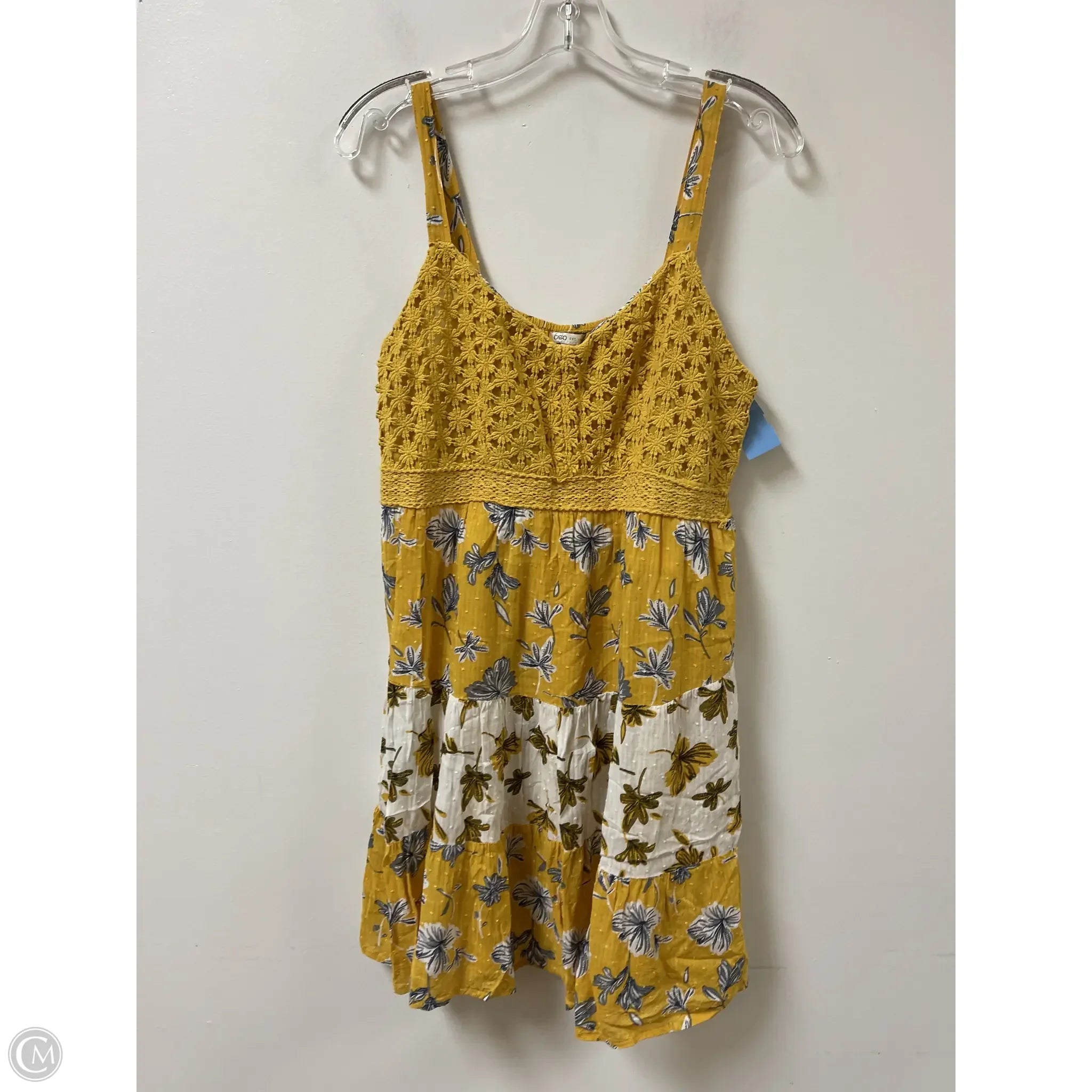 Dress Casual Short By Cato In Yellow, Size: L Tunics Spring floral