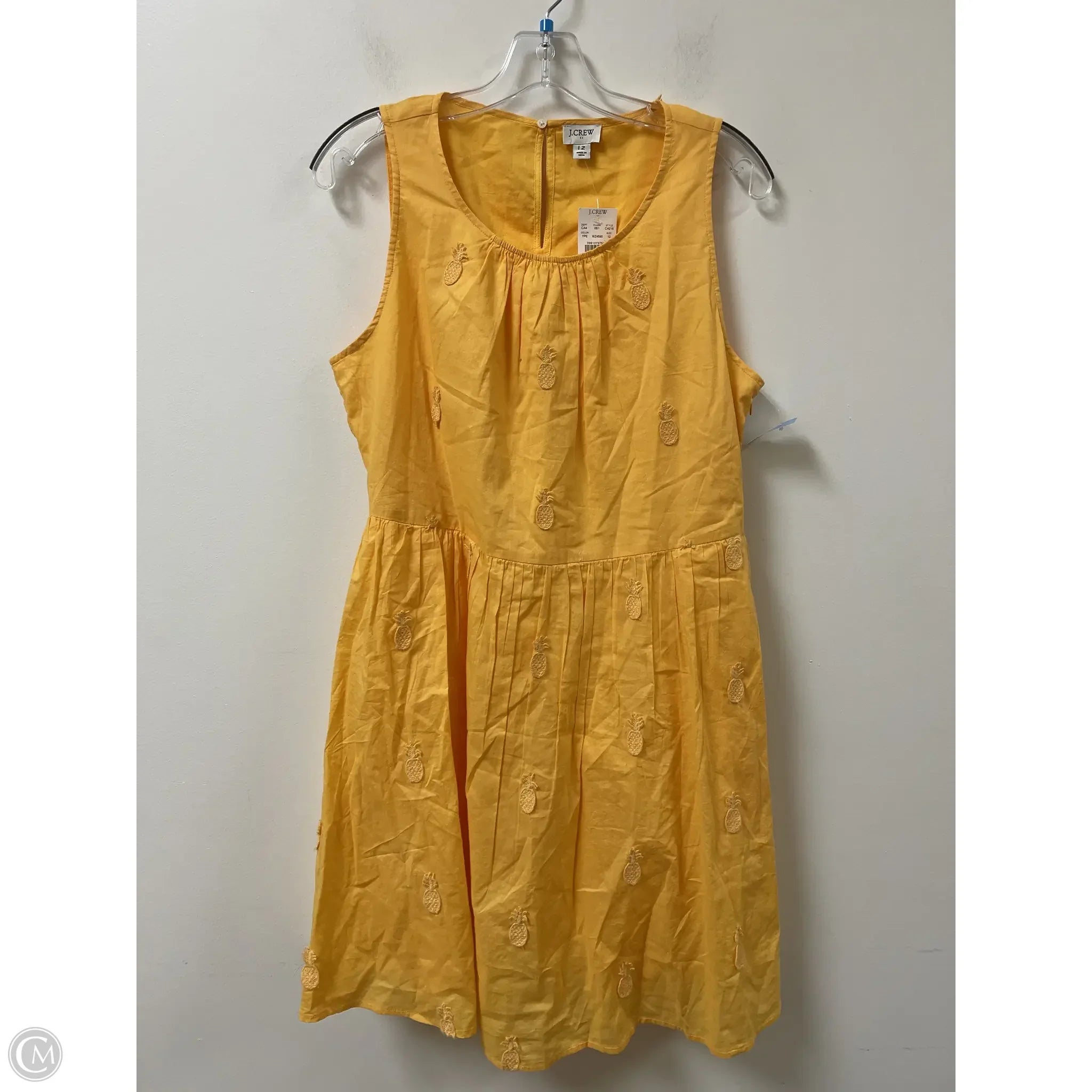Dress Casual Short By J. Crew In Yellow, Size: 12 Tunics Print Colorful
