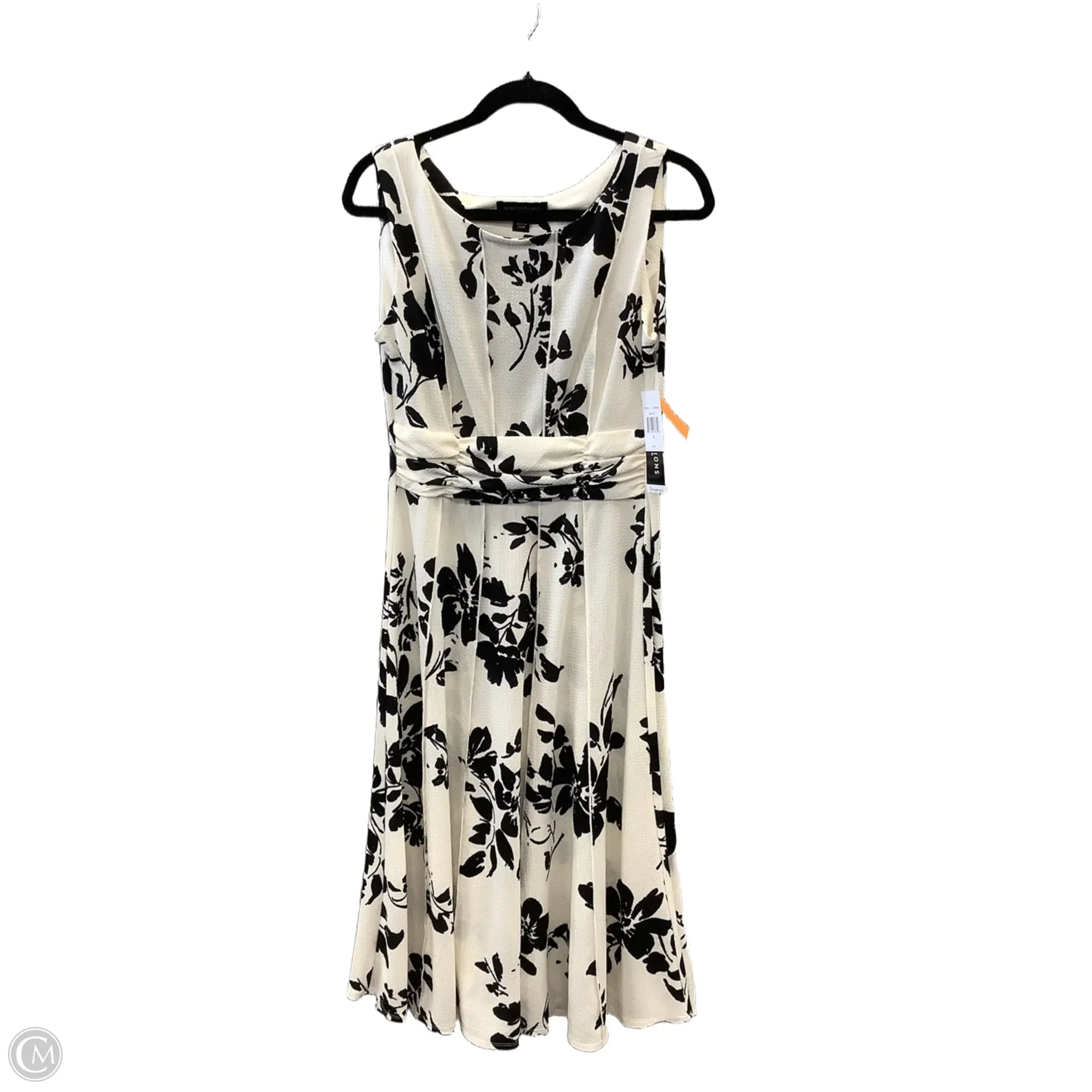 Dress Casual Midi By Perceptions In Black & Cream, Size: S Tunics Fleece cozy