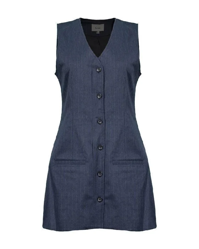DL1961 Vest Mini Dress Elegant Lace-Up Mini Dress