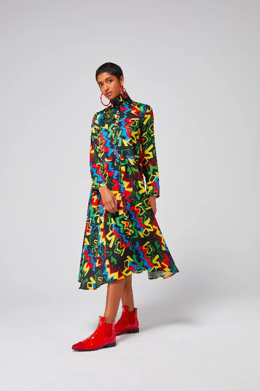 Java dress in Electric print Tunics Trendy modern