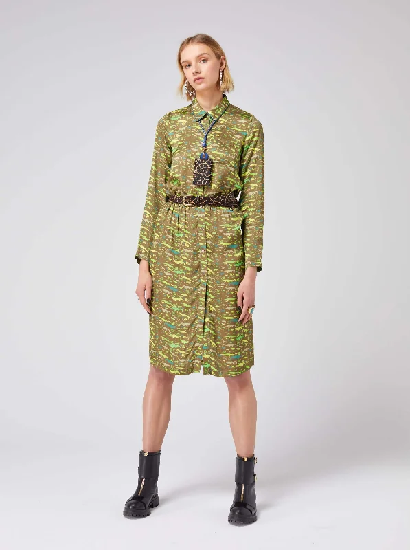 Edison dress in Eat Your Greens print Tunics Yoga stretchy