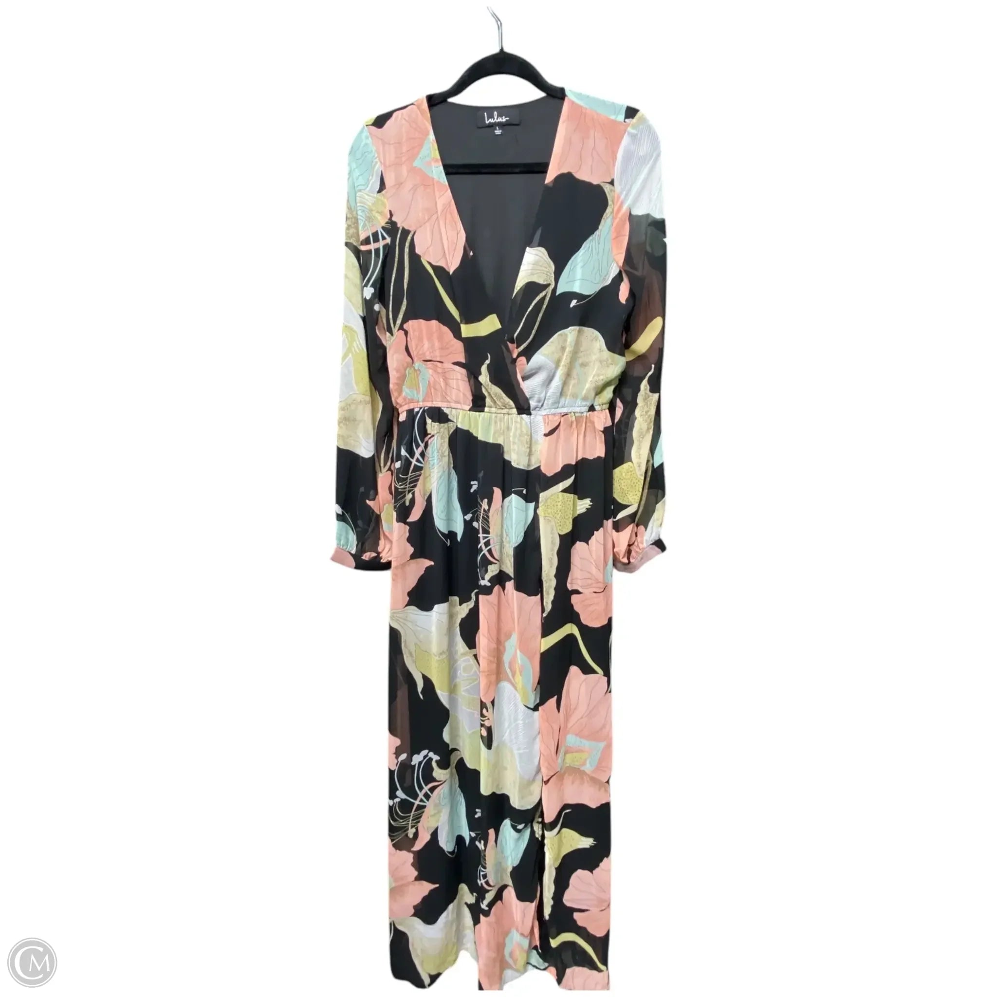 Dress Casual Maxi By Lulus In Floral Print, Size: L Tunics Satin smooth