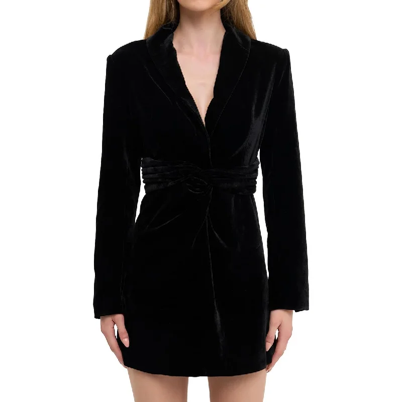 Womens Velvet Mini Mini Dress Tunics Fall fleece