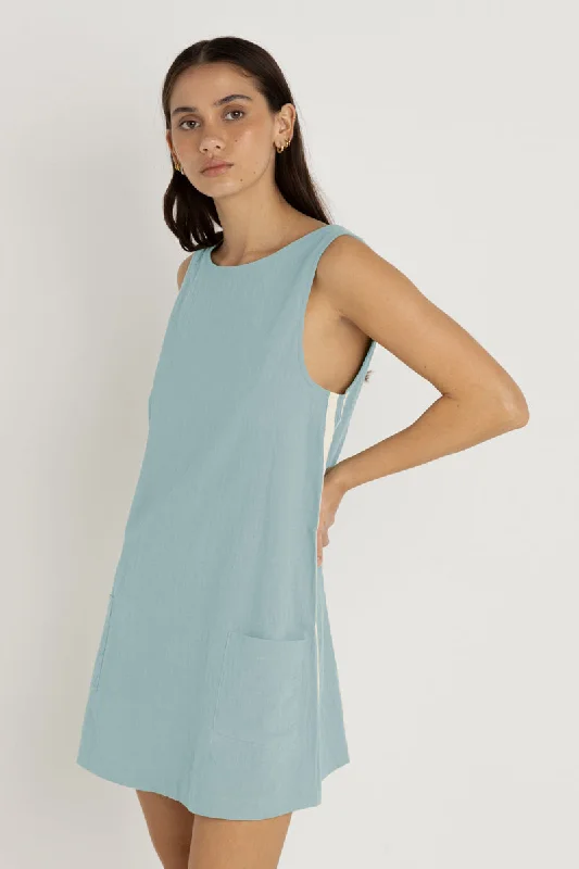 Hanalei Mini Dress Blue Trendy A-Line Mini Dress