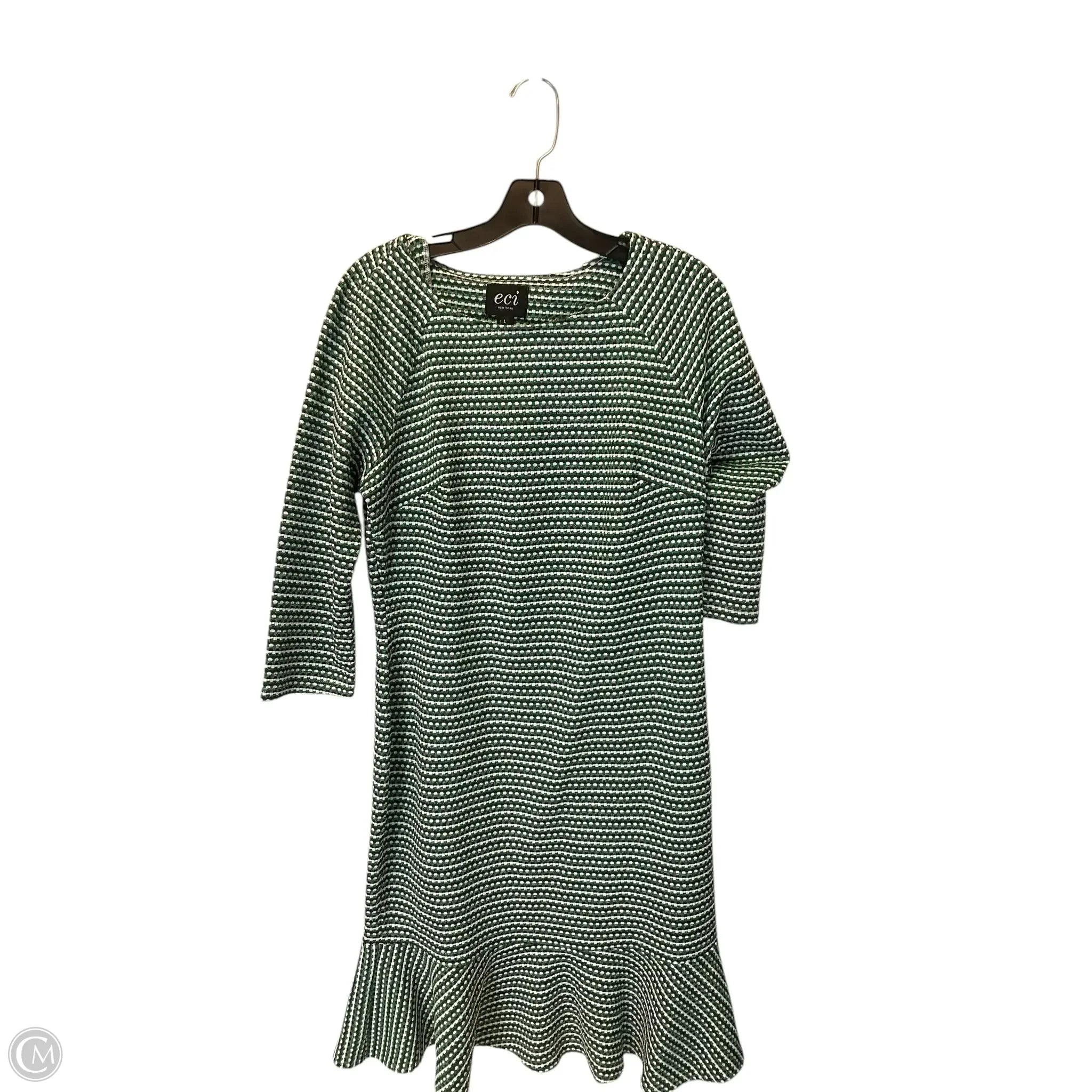 Dress Party Midi By Eci In Green, Size: L Cowl Neckline Elegant