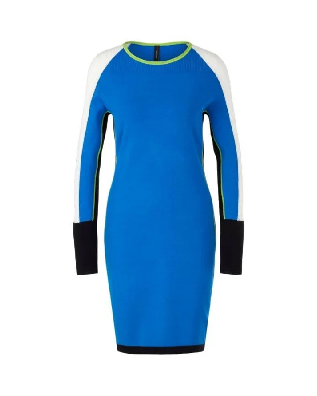 Marc Cain Knitted Colour Block Mini Dress Trendy Mesh Mini Dress