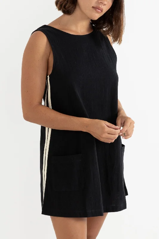Hanalei Mini Dress Black Cozy Ribbed Mini Dress