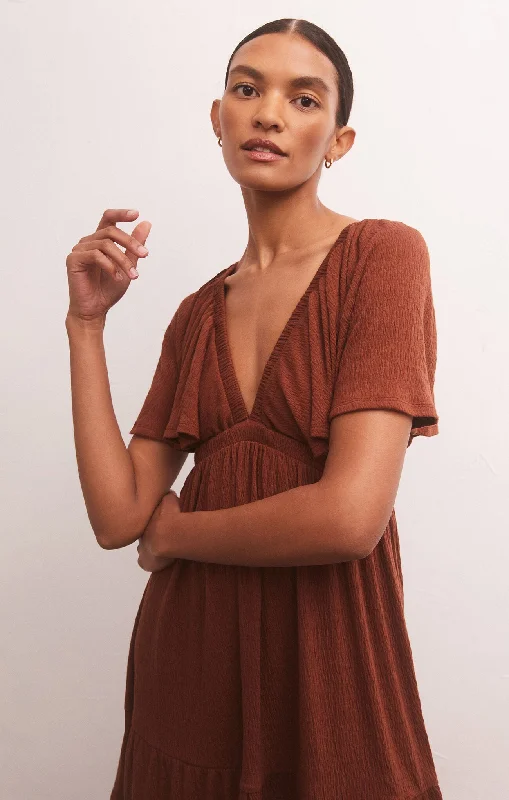Winona Knit Mini Dress Cozy Wraparound Mini Dress