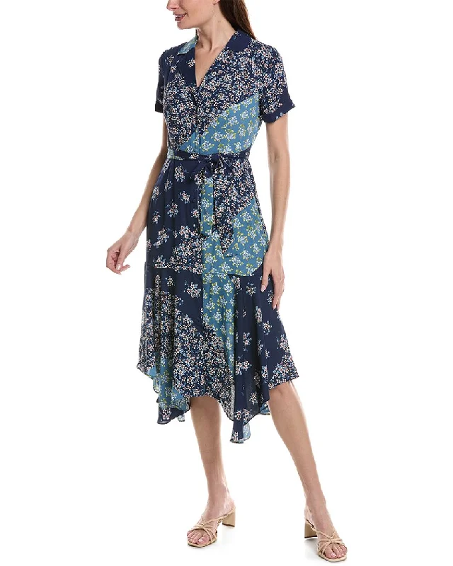 Nanette Nanette Lepore Printed Crepe Chiffon Midi Dress Tunics Running lightweight