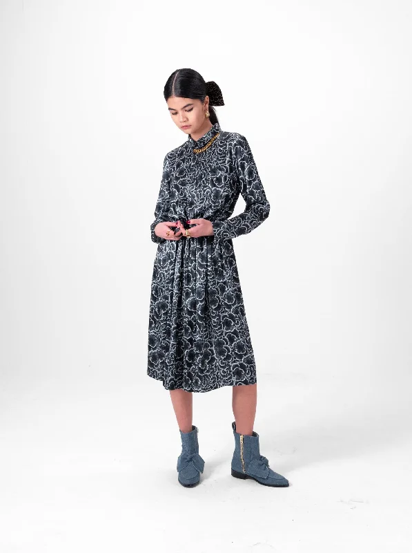 Edison dress in Licorice Funghi print Pencil Office Professional