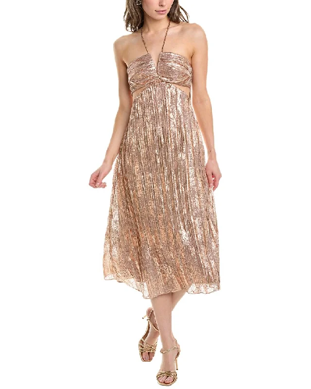 Liv Foster Foil Pleated Cocktail Dress Tunics Review highly