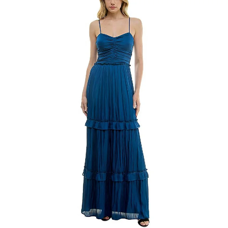 Womens Ruffled Polyester Evening Dress Tunics Fashionable chic