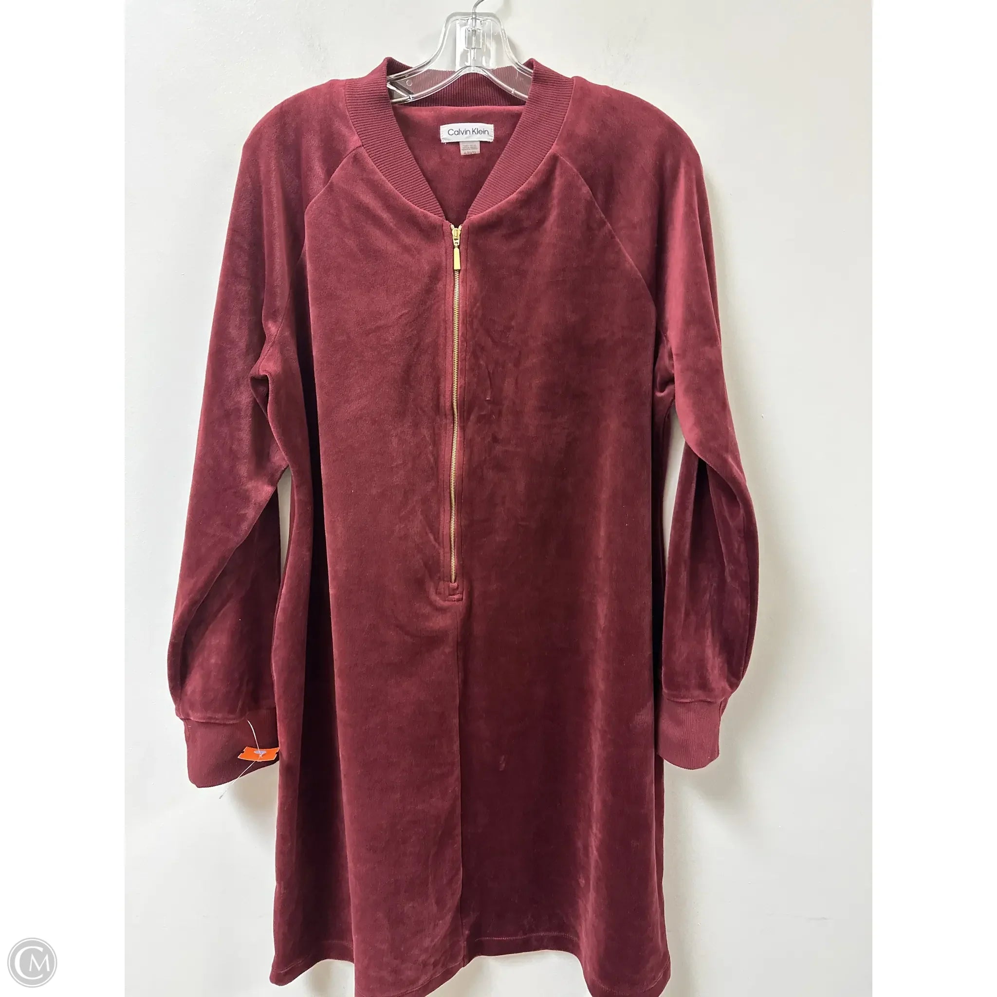 Dress Casual Short By Calvin Klein In Red, Size: Xl Tunics Silk luxurious