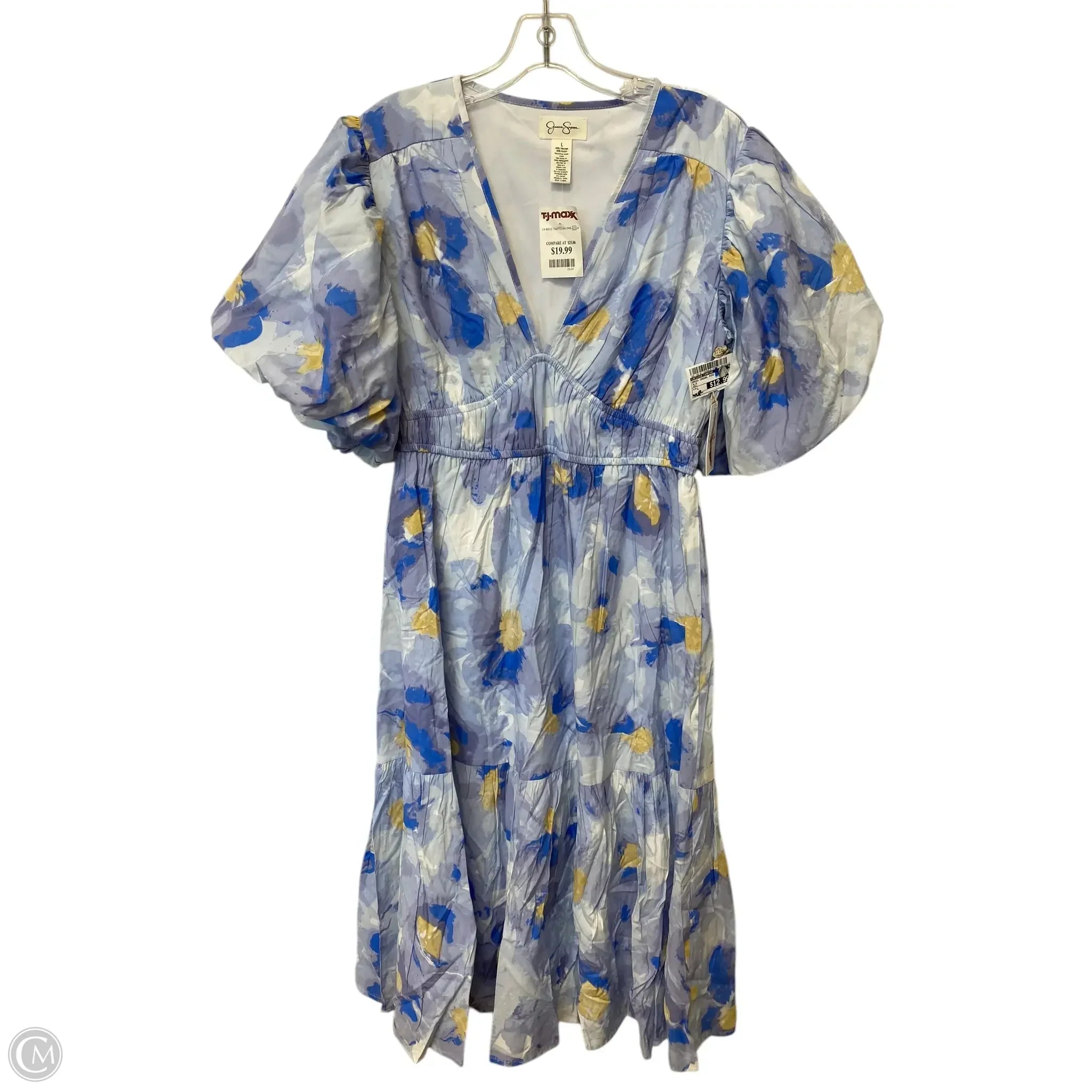 Dress Casual Midi By Jessica Simpson In Blue, Size: L Tunics Stylish elegant