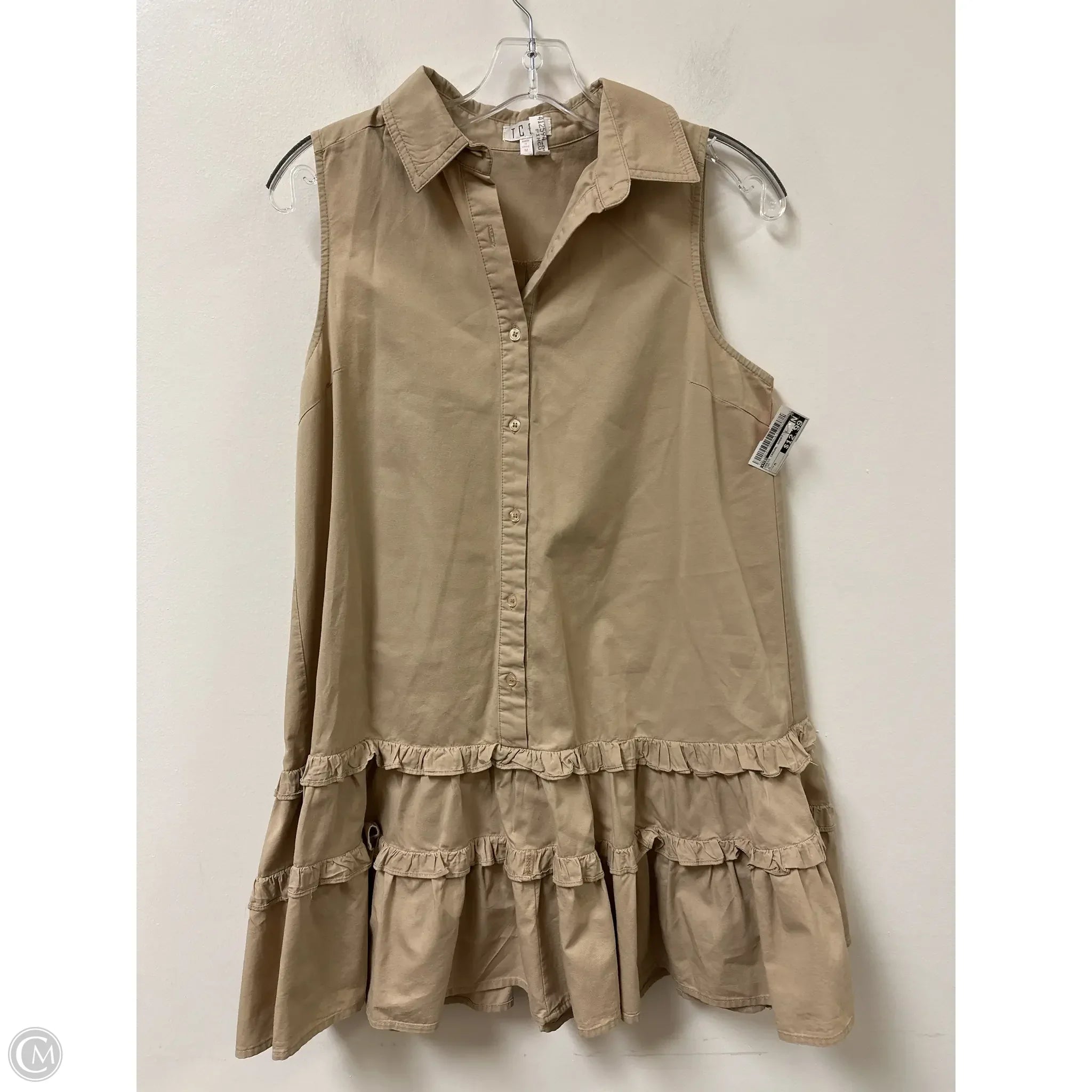 Dress Casual Short By Tcec In Tan, Size: M Tunics Formal black