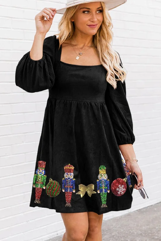 Christmas Beaded Mini Dress Trendy Bodycon Mini Dress